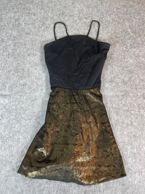 BD Junior Sleeveless Metallic Skater Mini Dress Womens 2 Black Cocktail Party